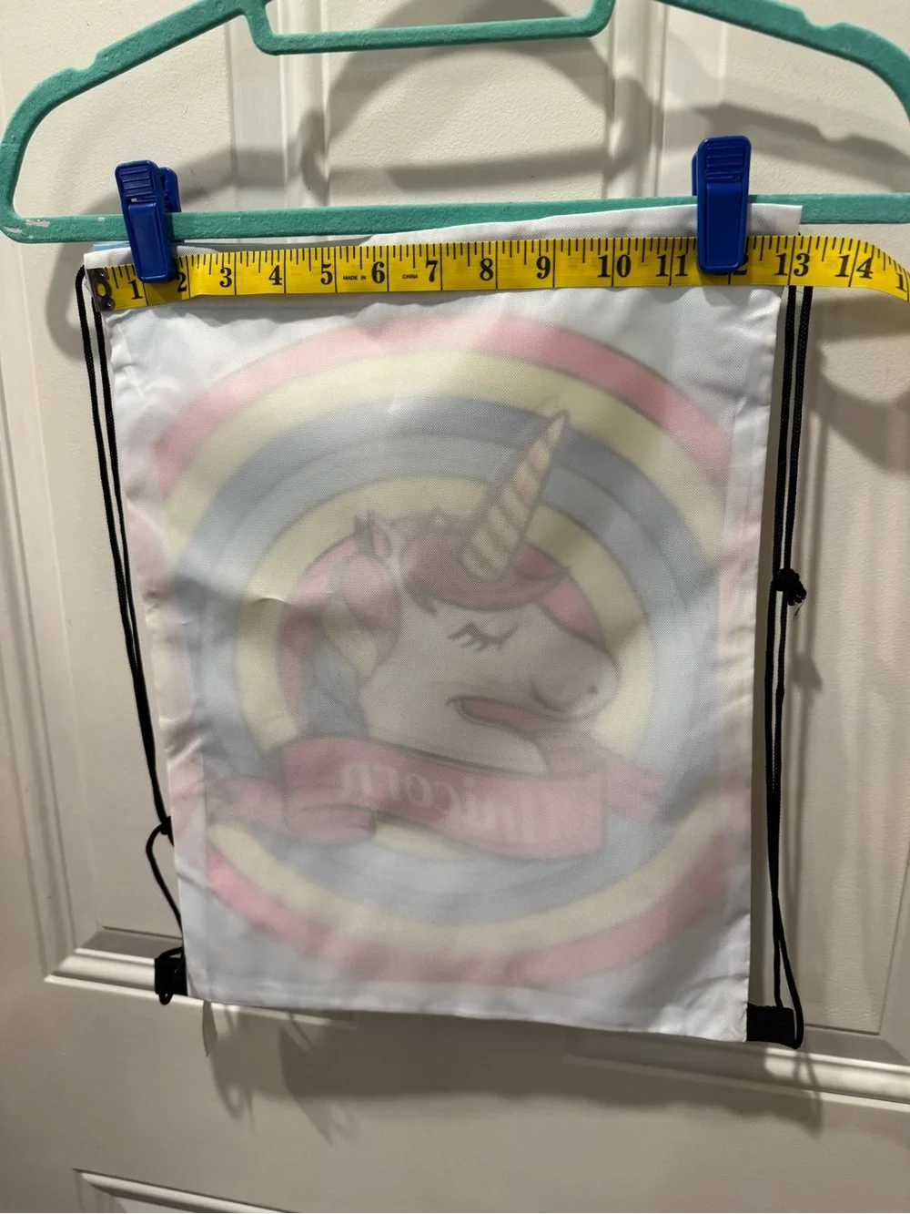 NWT Unicorn Drawstring Backpack Bag - Colorful Rainbow Design